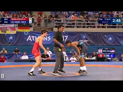 GOLD FS - 46 kg: K. MC HENRY JUN (USA) df. G. GEGELASHVILI (GEO) by VPO1, 12-4