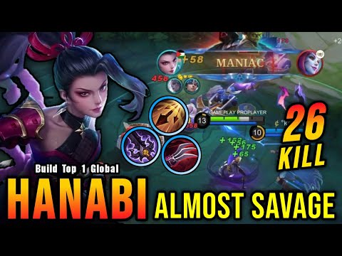 26 Kills + MANIAC!! Hanabi New Build lnsane LifeSteal - Build Top 1 Global Hanabi ~ MLBB
