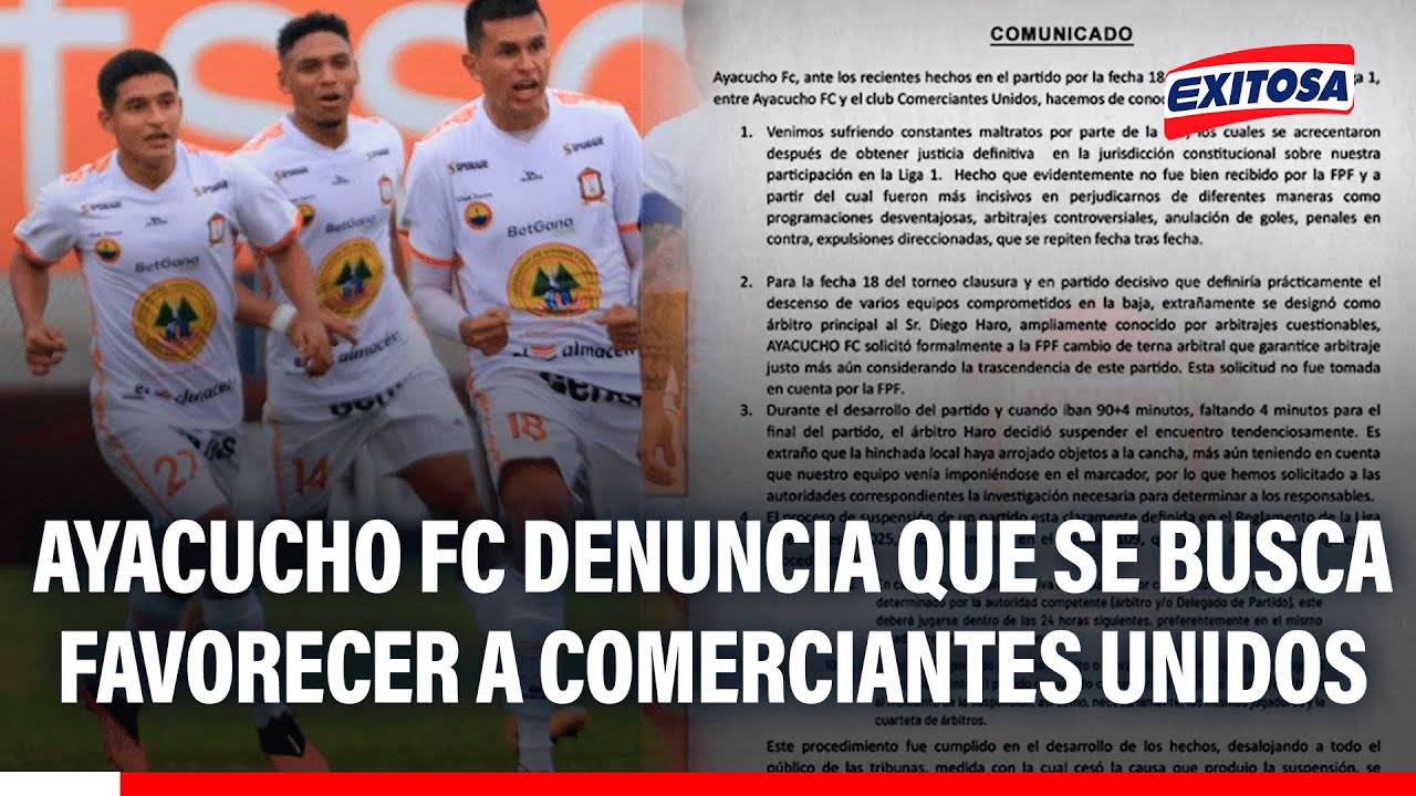 🔴🔵 Ayacucho FC DENUNCIA IRREGULARIDADES tras duelo con C. Unidos: "Tratando de favorecer al club"
