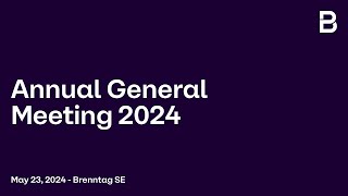 Brenntag SE Annual General Meeting 2024: Speech of the CEO