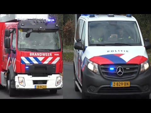 P1 02-6732 + Politie mercedes vito met spoed naar brand woning brand in Wolvega