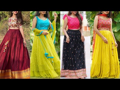 Latest Crop Top Lehenga Designs for Girls 2022 || Simple Crop Top Lehenga Design || New Top Blouse