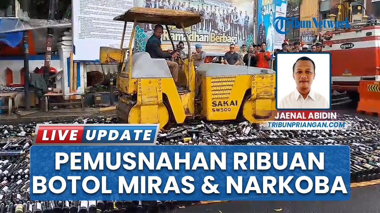 Polres Tasik Kota dan Forkopimda Musnahkan Ribuan Botol Miras dan Knalpot Brong dimusnahkan