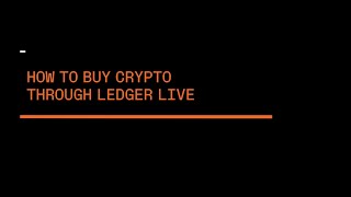 How to Buy Crypto through Ledger Live?