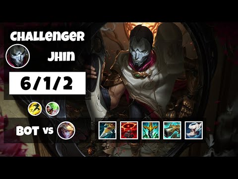 Jhin 11.11 Gameplay Challenger Replay Bot Lane - S11 (6/1/2) - KOREAN