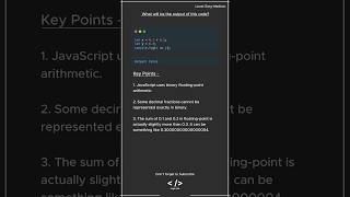 JavaScript Interview Question: What will be the Output? - Floating-Point Numbers #javascript #js