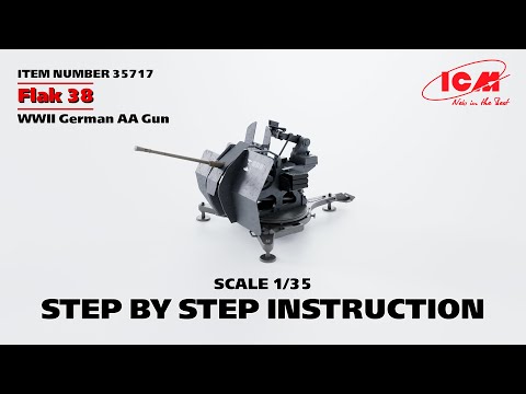 Сборная модель 2cm FlaK 38 Немецкая зенитная пушка, Вторая мировая война (ICM 35717) 1:35