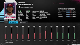 【MLBTheShow25Stats/メジャーリーグ選手能力】Phillies1A 22 Jaydenn Estanista PHI1A ジェイデン・エスタニスタ選手