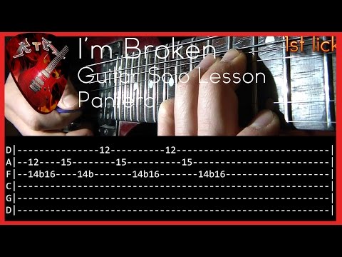I'm Broken Guitar Solo Lesson - Pantera (with tabs)