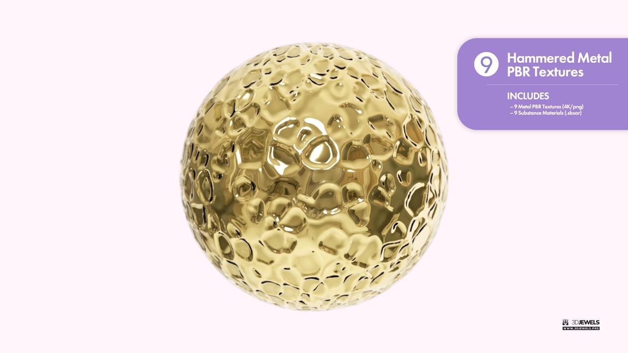 Hammered Metal PBR Texture Materials Pack CG Textures