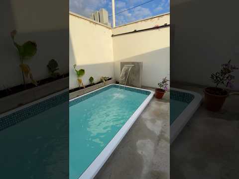 Instalação da nossa piscina de fibra semi pastilhada #piscina #piscinadefibra #piscinas