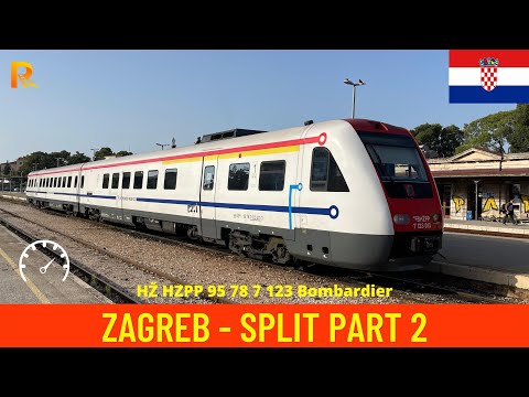 Cab ride Zagreb - Split Part 2 to Gračac - Croatian Railways - train drivers view 4K