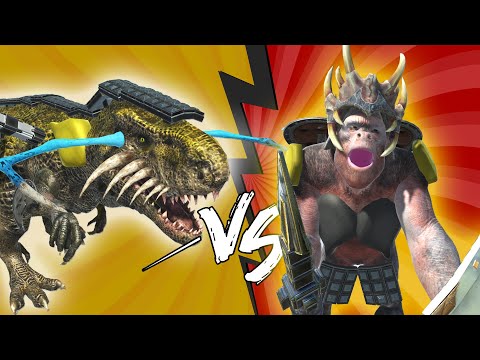 WHOSE ARMY IS THE STRONGEST? TREX VS GORO -  Animal Revolt Battle Simulation
