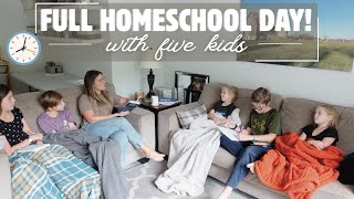 FULL DAY OF HOMESCHOOL! | with five kids, elementary, middle, and high school
