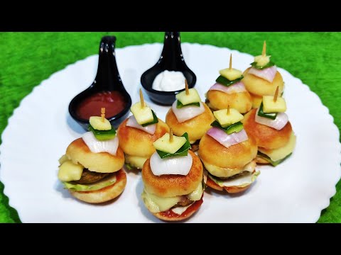 Mini Aloo Tikki Burger | aloo tikki burger recipe | mcaloo tikki recipe | McDonalds style burger