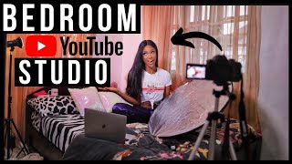 How to FILM YOUTUBE VIDEOS in a SMALL BEDROOM | Set up a Video Filming studio in Your Room