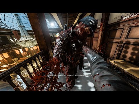 Wolfenstein 2 - Agent Silent Death Brutal Stealth Kills (Gestapo Office) Mein Leben! No HUD Gameplay