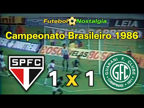 São Paulo 1 x 1 Guarani - 22-02-1987 ( Campeonato Brasileiro 86 )