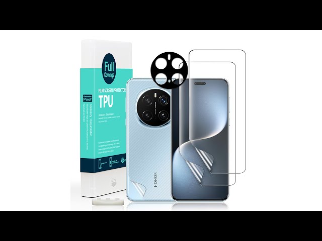 Vídeo relacionado con Ibywind 2 Piezas Protector Pantalla para Honor Magic7 Pro 5G 6,8"+1 Pieza Protector Cámara+1 Pieza Protector Trasera Fibra Carbono,Protector hidrogel TPU