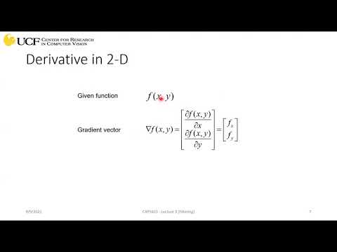 CAP5415 Lecture 5 [Image Filtering - Part II] - Fall2021