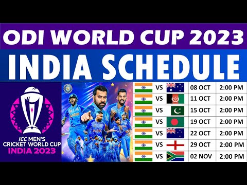 ICC ODI World Cup 2023 India Schedule: Indian team ODI World Cup 2023 Schedule | Cricket Schedule