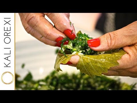 Maria’s Dolmadakia - Greek Stuffed Vine Leaves Recipe with Rice and Herbs