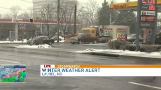 Snow in Laurel, Maryland on Thursday morning