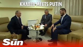 Khabib meets Putin after McGregor victory (ENGLISH SUBS)