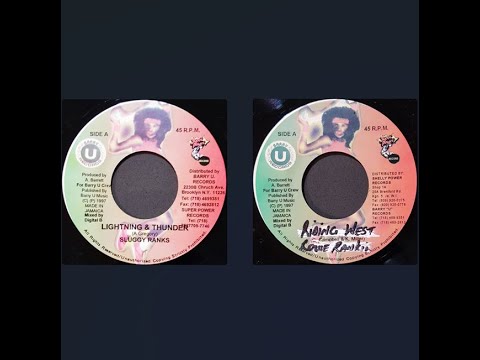 Sluggy Ranks - Lightning & Thunder / Louie Rankin - Riding West (Barry U Records 1997)