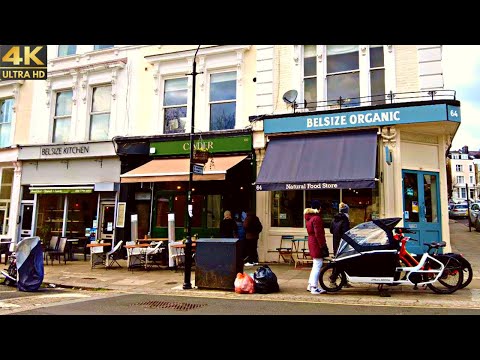 [4K]  London Walk -  📽️  Affluent Haverstock Hill & Belsize Park