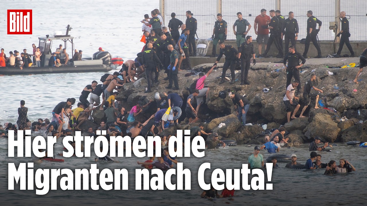 🔴 LIVE aus Ceuta: Zehntausende Migranten aus Marokko in spanischer Exklave