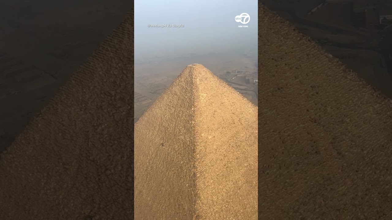Paraglider Spots Dog on Top of Egyptian Pyramid