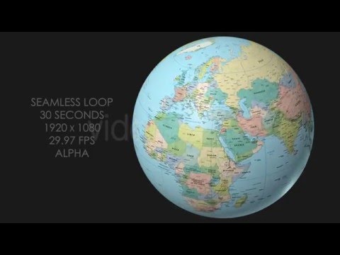 Rotating Globe World Political Map - Top View
