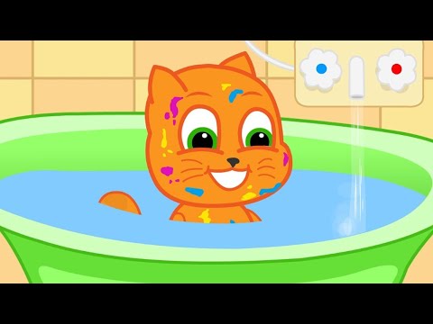 🔴 Família de Gatos - Gato Ficou Sujo Animado em Português Brasil