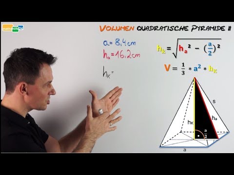 Volumen Quadratische Pyramide (2)  - Pythagoras anwenden