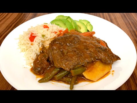 Un Bistec bien Jugoso y Suavecito, con Arroz y Verduras