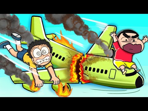 Shinchan And Nobita Survived Plane Crash! 😰