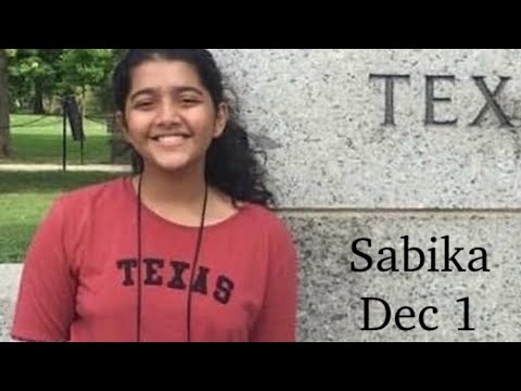 Dec 1 Sabika Sheikh