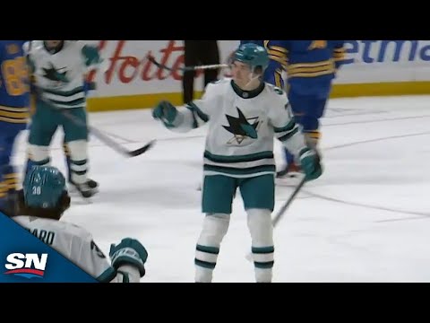 Sharks' Macklin Celebrini Jumps Off Bench To Snipe Beauty vs. Sabres