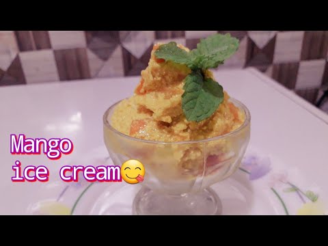 Mango ice cream recipe(only 3 ingredients)Home made ice cream without egg by banos kitchen