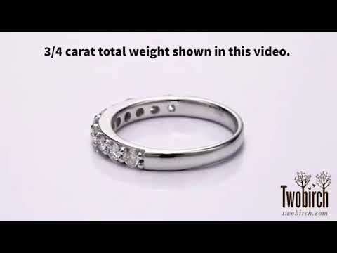 0.75 Carat 10 Stone Delicate Prong Set Wedding Band - TwoBirch - TB-WR-0028-WG-J