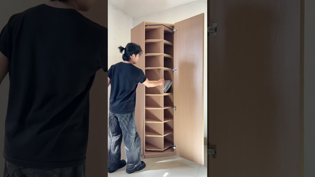 The creative rotating shoe cabinet is stunning.