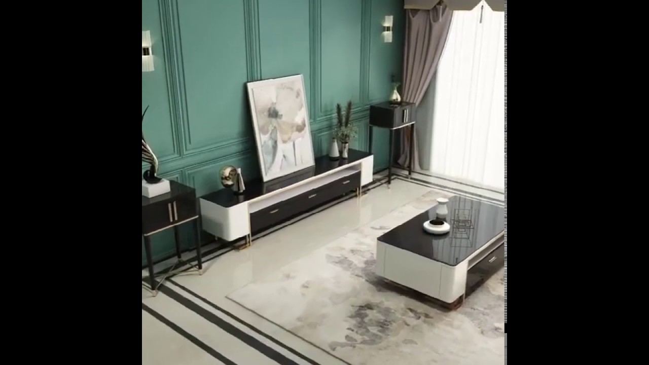 Hoxo White and Black TV Stand Modern Media Console with 3 Drawers & Shelf Gold Legs Glass Top Review