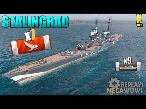 Cruiser Stalingrad 7 Kills on Loop Map | World of Warships