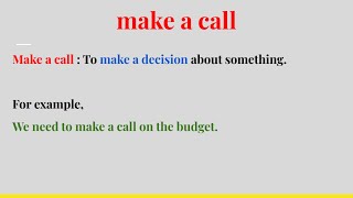 make a call