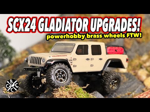 Axial SCX24 Jeep Gladiator Upgrades: Powerhobby Brass Wheels FTW!