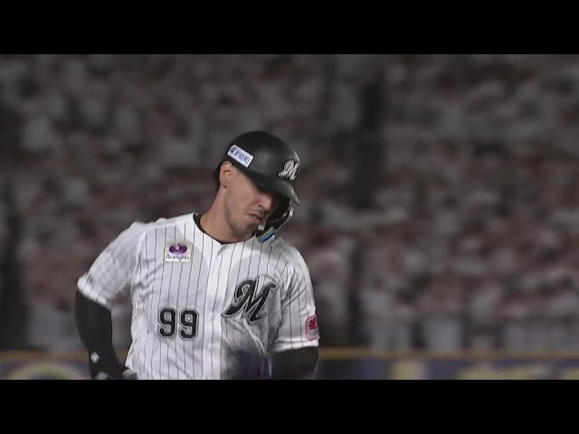【8回裏】逆方向へ伸びていく!! マリーンズ・ソト 第8号ソロホームランで同点に追いつく!!  2024年6月29日 千葉ロッテマリーンズ 対 オリックス・バファローズ