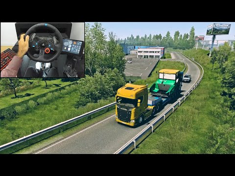 Scania S520 - Transporting a Vögele Super 2000 | Euro Truck Simulator 2 | Logitech g29 gameplay