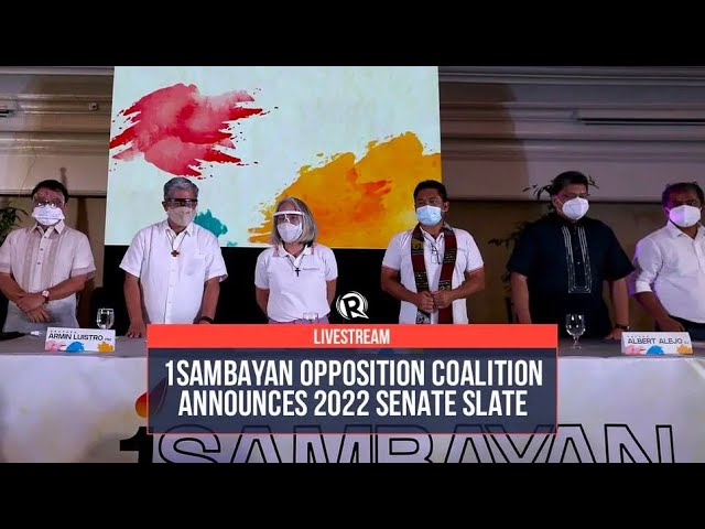 LIVESTREAM: 1Sambayan opposition coalition announces Senate slate