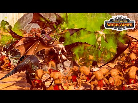 Total War Warhammer- The Battle: 15000 Skaven Troops VS 21000 Dark Elves Troops -Cinematic Battle